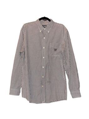 CHAPS | Black and White Checkered Button Down Long Sleeve Dress Shirt